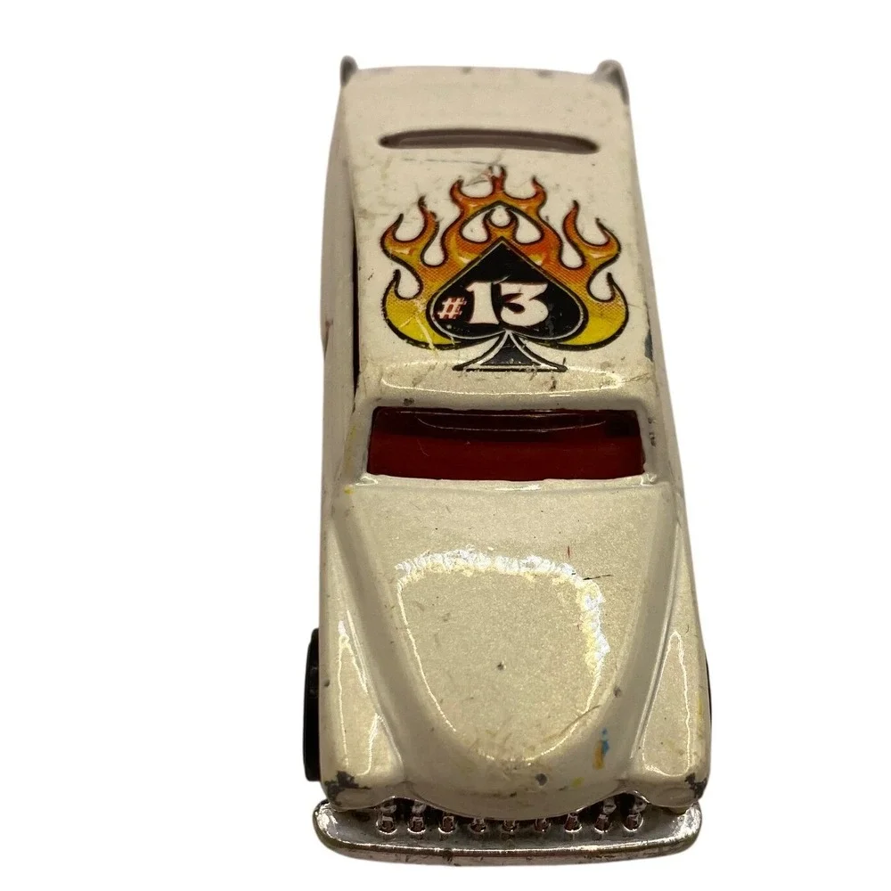 Vintage Hot Wheels Tail Dragger White Rockabilly Flaming‎ Spade Dice Mattel 1998
